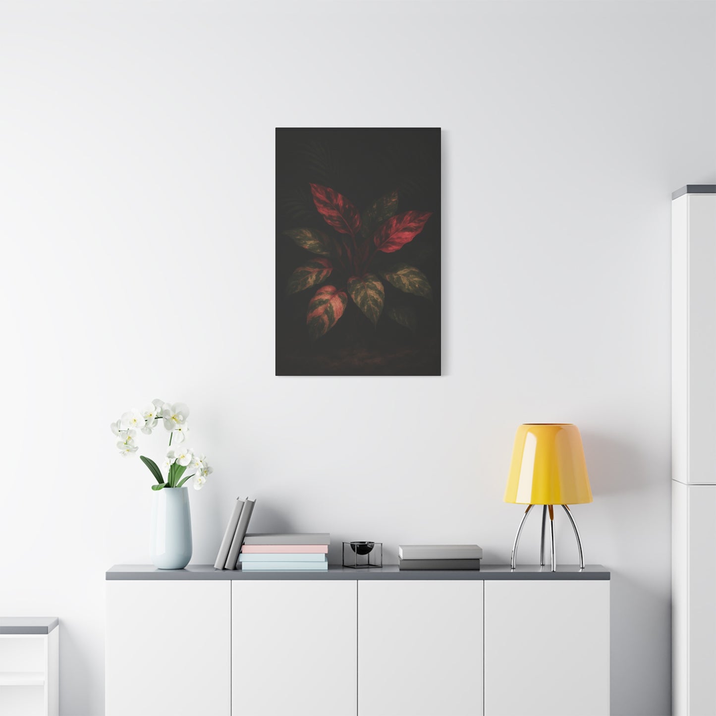 Philodendron Pink Princess Canvas Wall Art – Rare Aroid Botanical Print, Pink Variegated Foliage Artwork, Exotic Plant Lover Home Décor