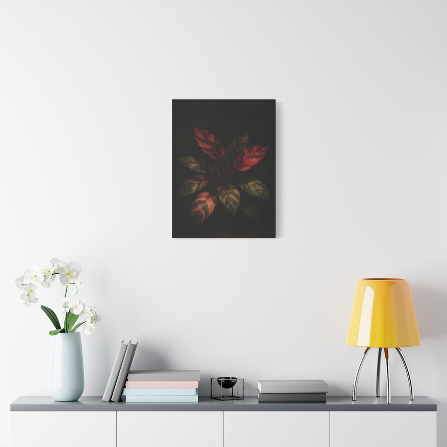 Philodendron Pink Princess Canvas Wall Art – Rare Aroid Botanical Print, Pink Variegated Foliage Artwork, Exotic Plant Lover Home Décor