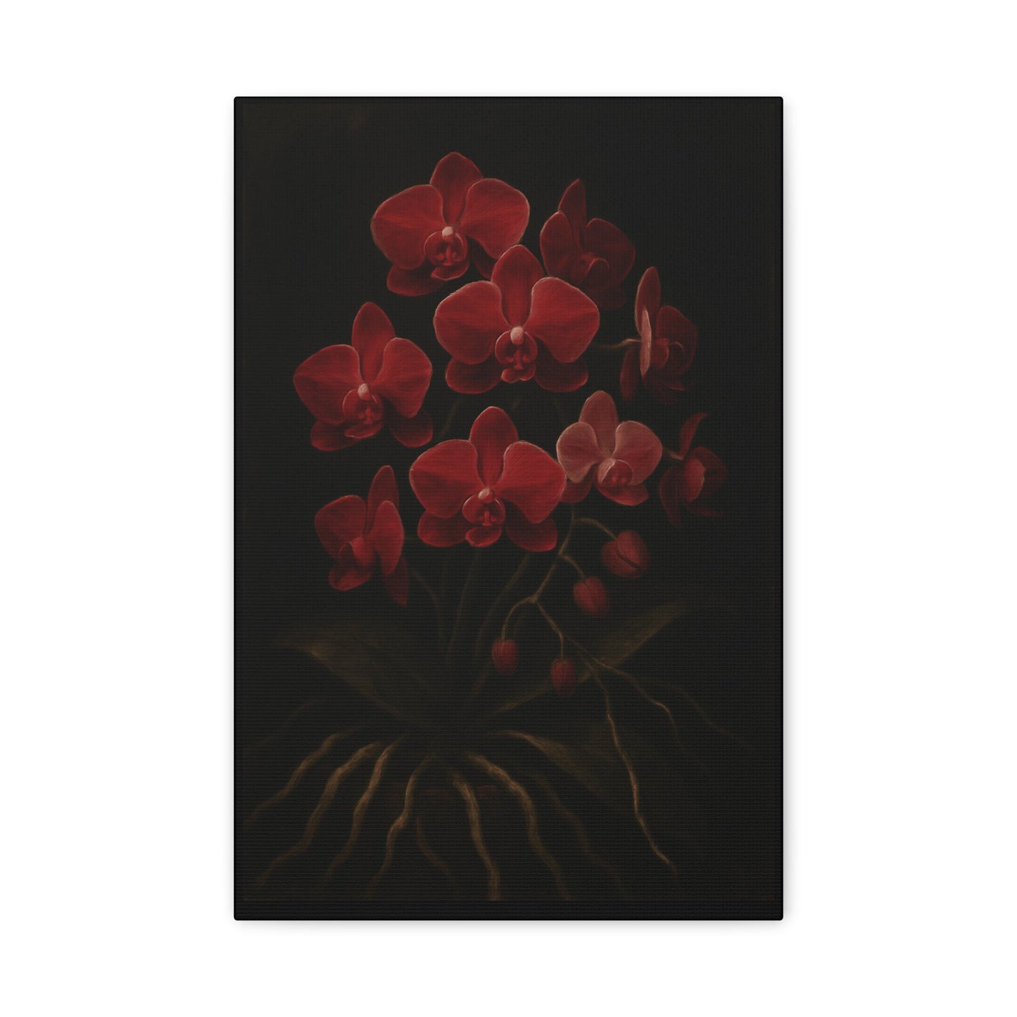 Phalaenopsis Sogo Yenlin Canvas Wall Art – Wine Red Orchid Botanical Print, Exotic Flower Artwork, Plant Lover Home Decor