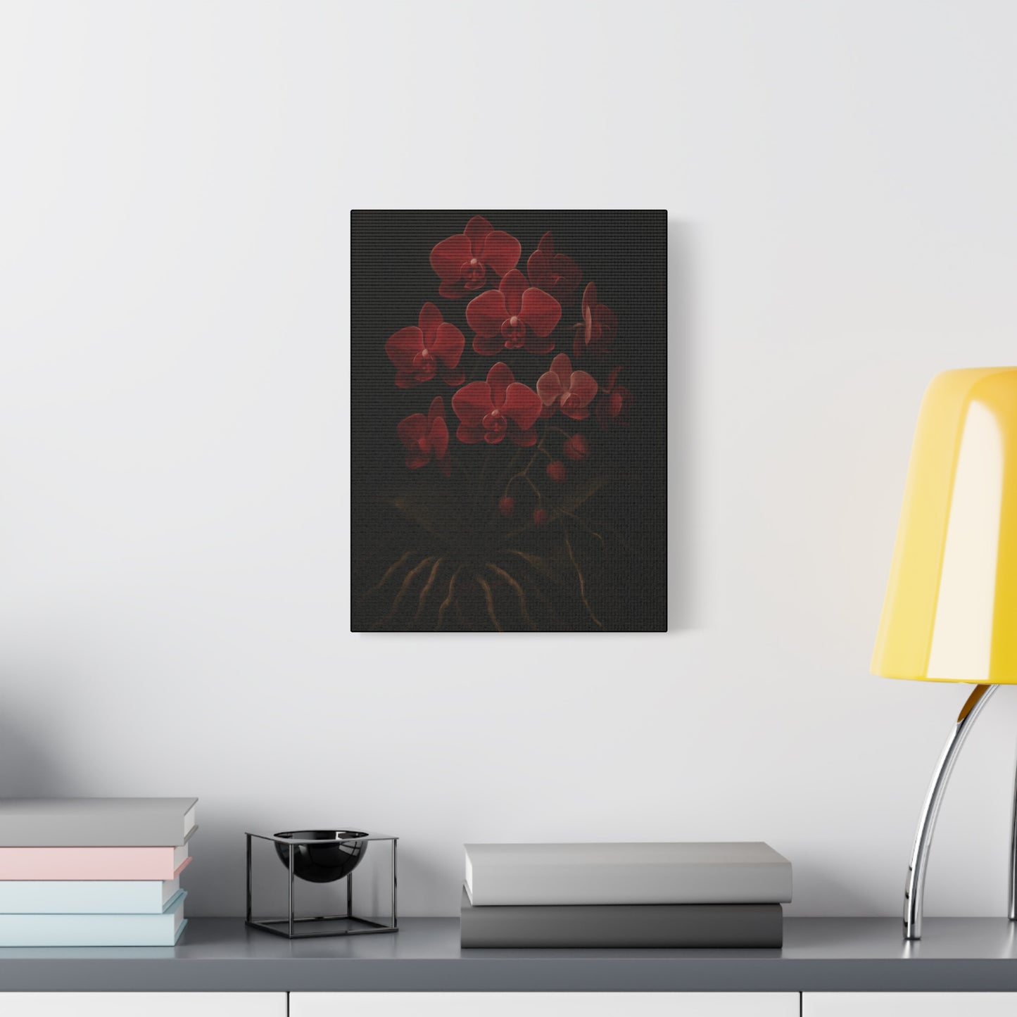 Phalaenopsis Sogo Yenlin Canvas Wall Art – Wine Red Orchid Botanical Print, Exotic Flower Artwork, Plant Lover Home Decor