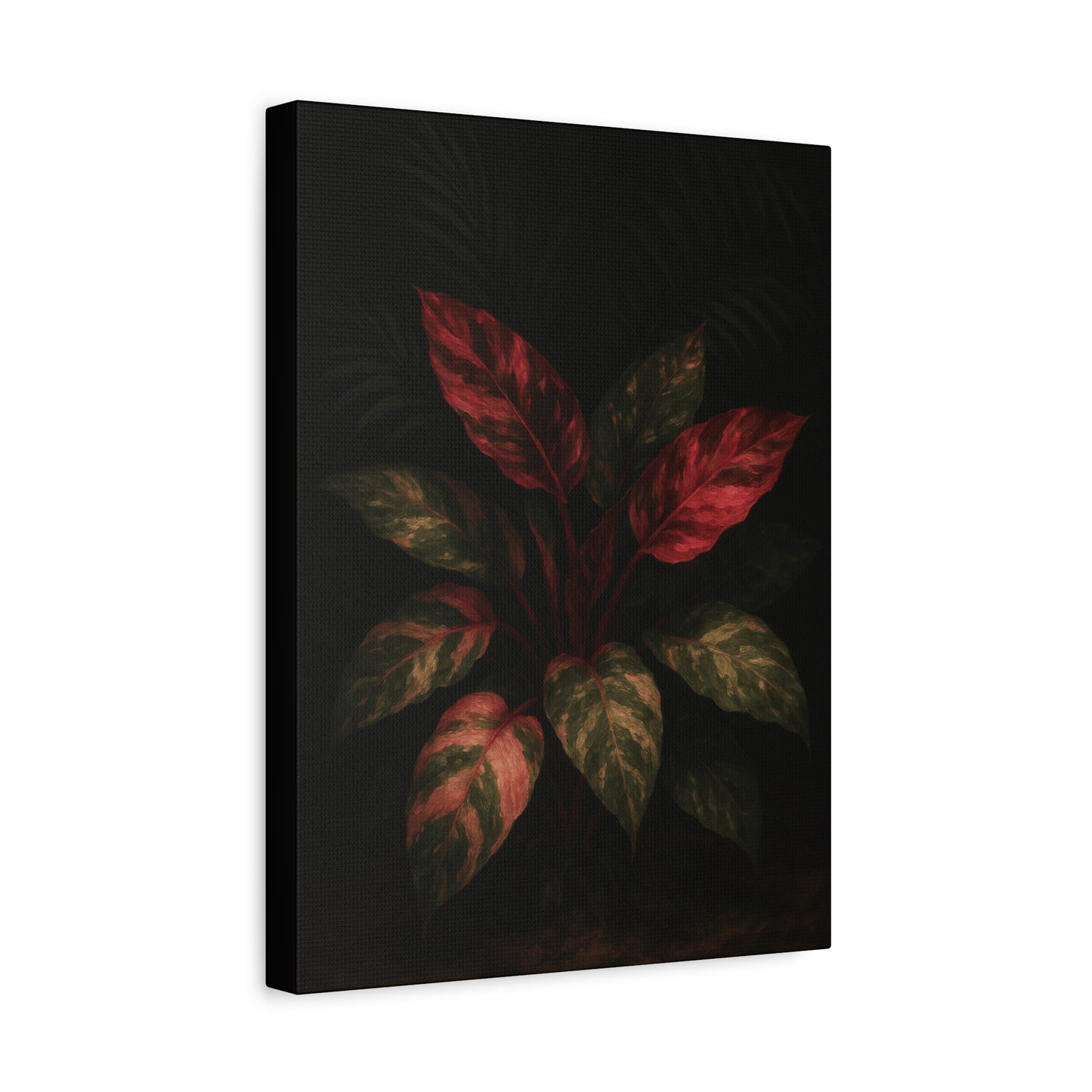 Philodendron Pink Princess Canvas Wall Art – Rare Aroid Botanical Print, Pink Variegated Foliage Artwork, Exotic Plant Lover Home Décor