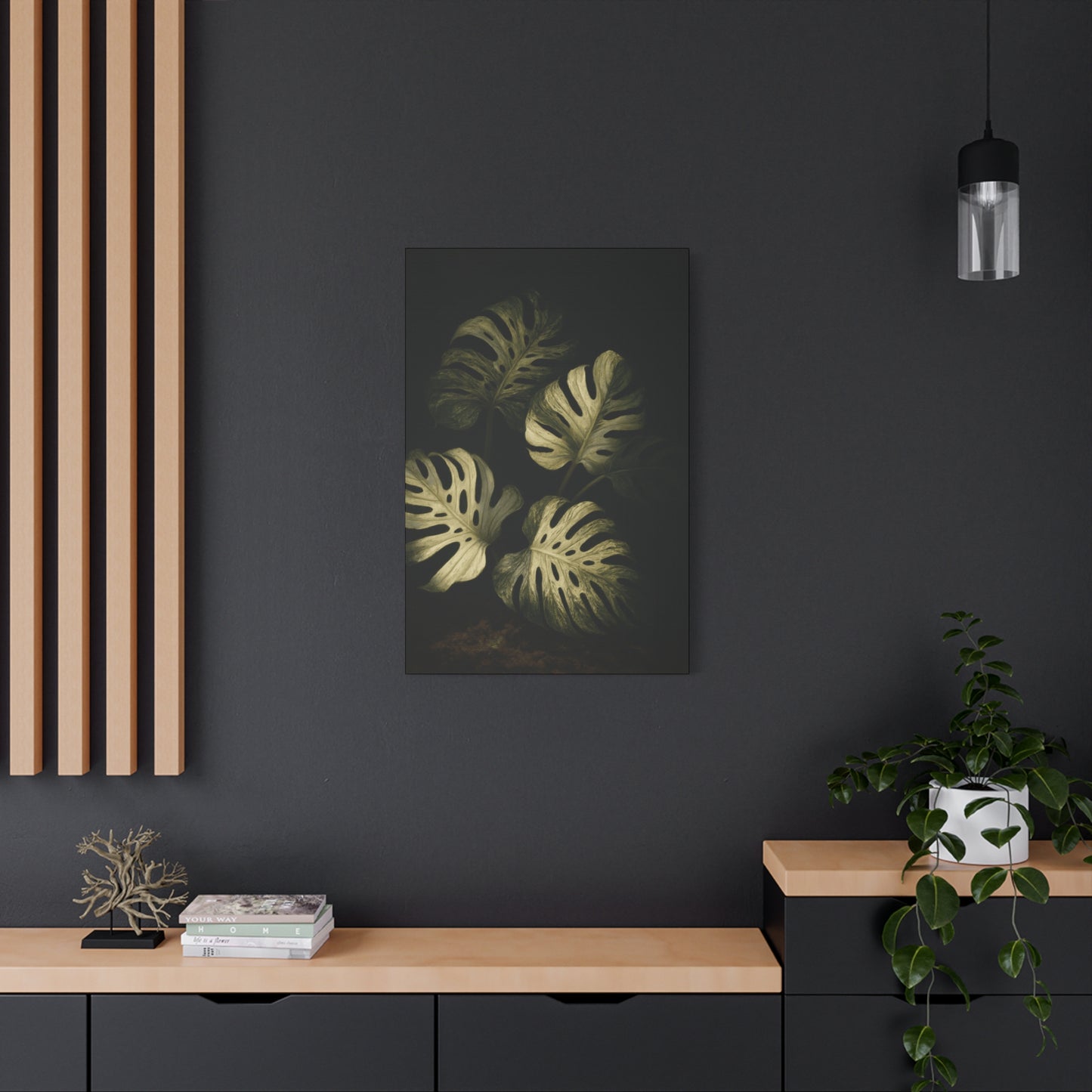 Monstera White Devil Canvas Wall Art – Rare Variegated Monstera Print, Exotic Aroid Botanical Artwork, Tropical Plant Lover Décor