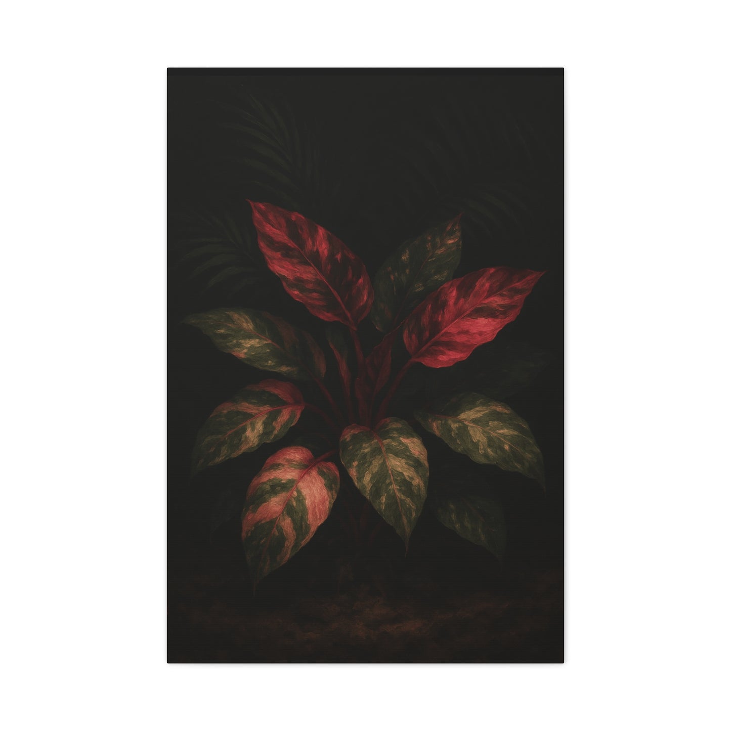 Philodendron Pink Princess Canvas Wall Art – Rare Aroid Botanical Print, Pink Variegated Foliage Artwork, Exotic Plant Lover Home Décor