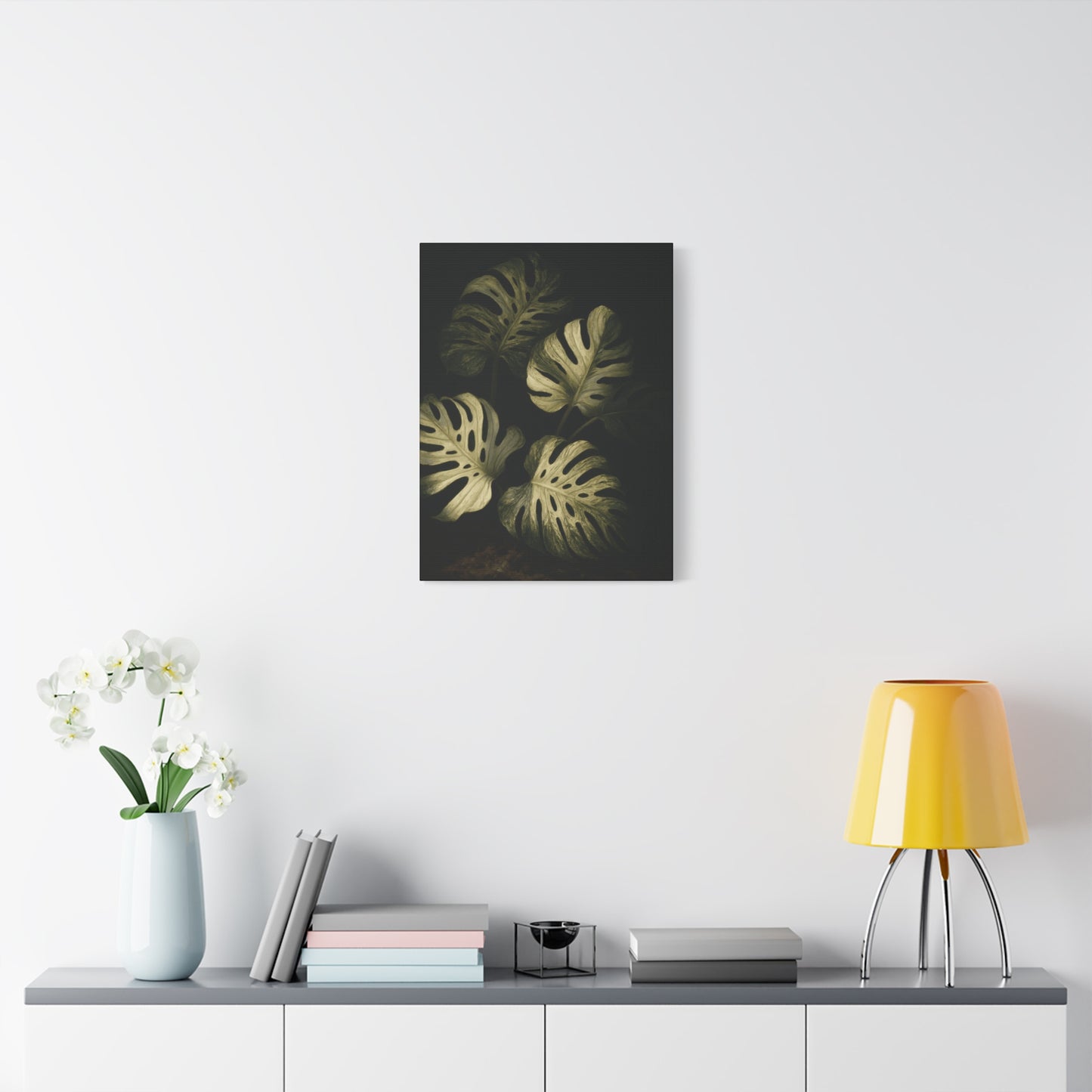 Monstera White Devil Canvas Wall Art – Rare Variegated Monstera Print, Exotic Aroid Botanical Artwork, Tropical Plant Lover Décor