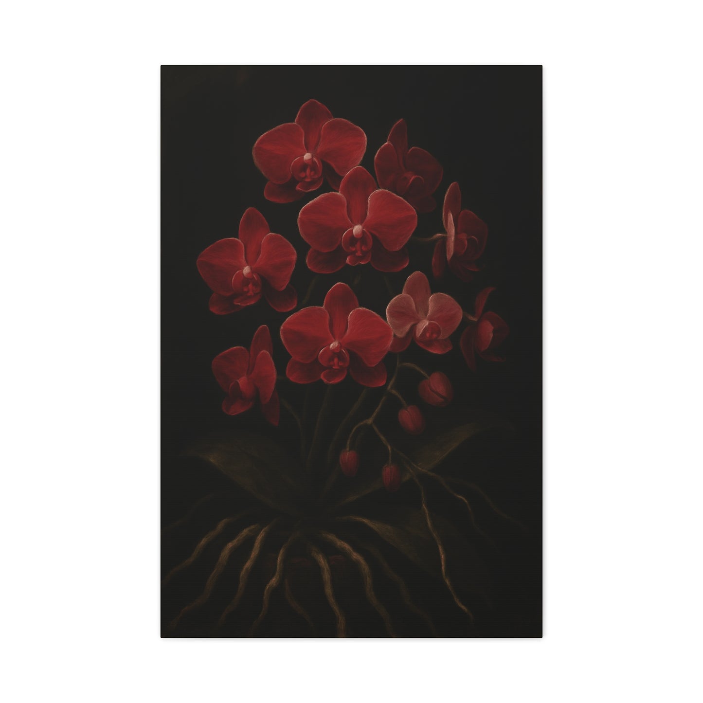 Phalaenopsis Sogo Yenlin Canvas Wall Art – Wine Red Orchid Botanical Print, Exotic Flower Artwork, Plant Lover Home Decor