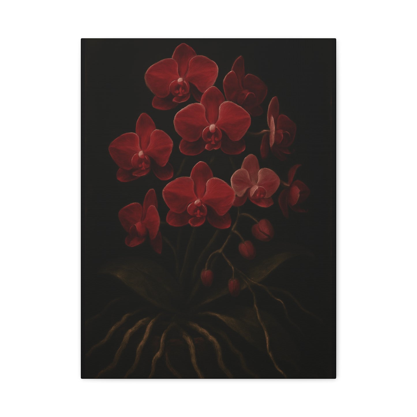 Phalaenopsis Sogo Yenlin Canvas Wall Art – Wine Red Orchid Botanical Print, Exotic Flower Artwork, Plant Lover Home Decor