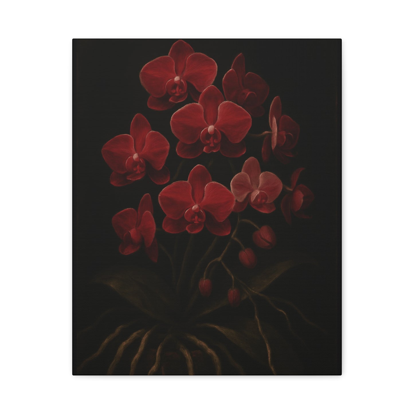 Phalaenopsis Sogo Yenlin Canvas Wall Art – Wine Red Orchid Botanical Print, Exotic Flower Artwork, Plant Lover Home Decor
