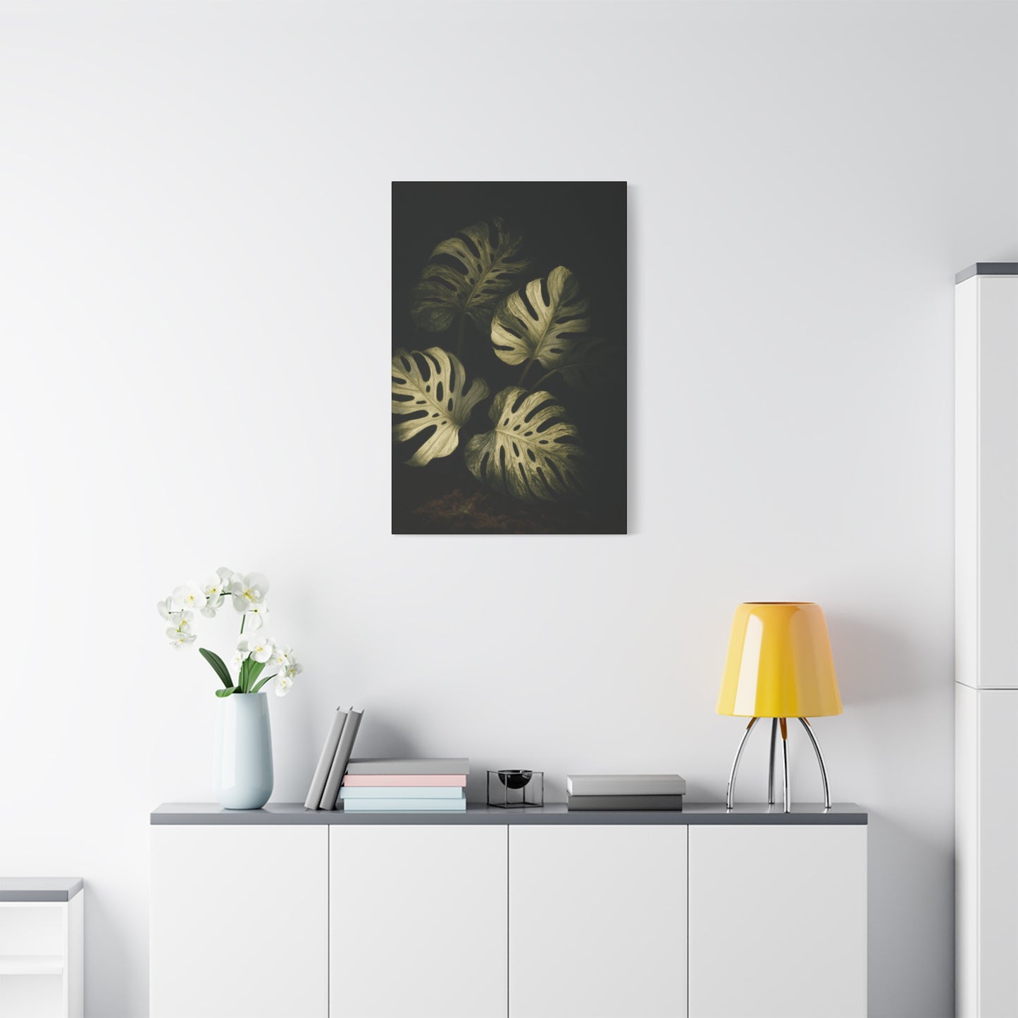 Monstera White Devil Canvas Wall Art – Rare Variegated Monstera Print, Exotic Aroid Botanical Artwork, Tropical Plant Lover Décor