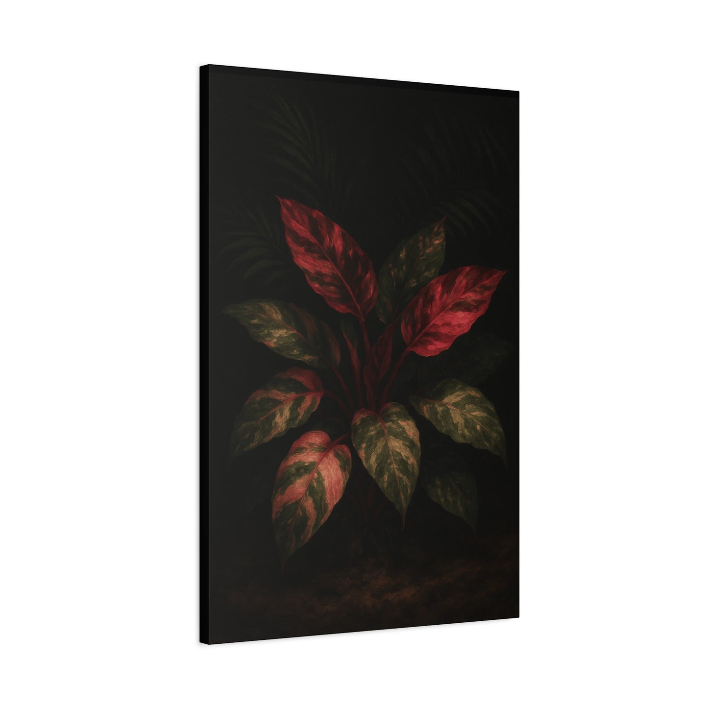 Philodendron Pink Princess Canvas Wall Art – Rare Aroid Botanical Print, Pink Variegated Foliage Artwork, Exotic Plant Lover Home Décor