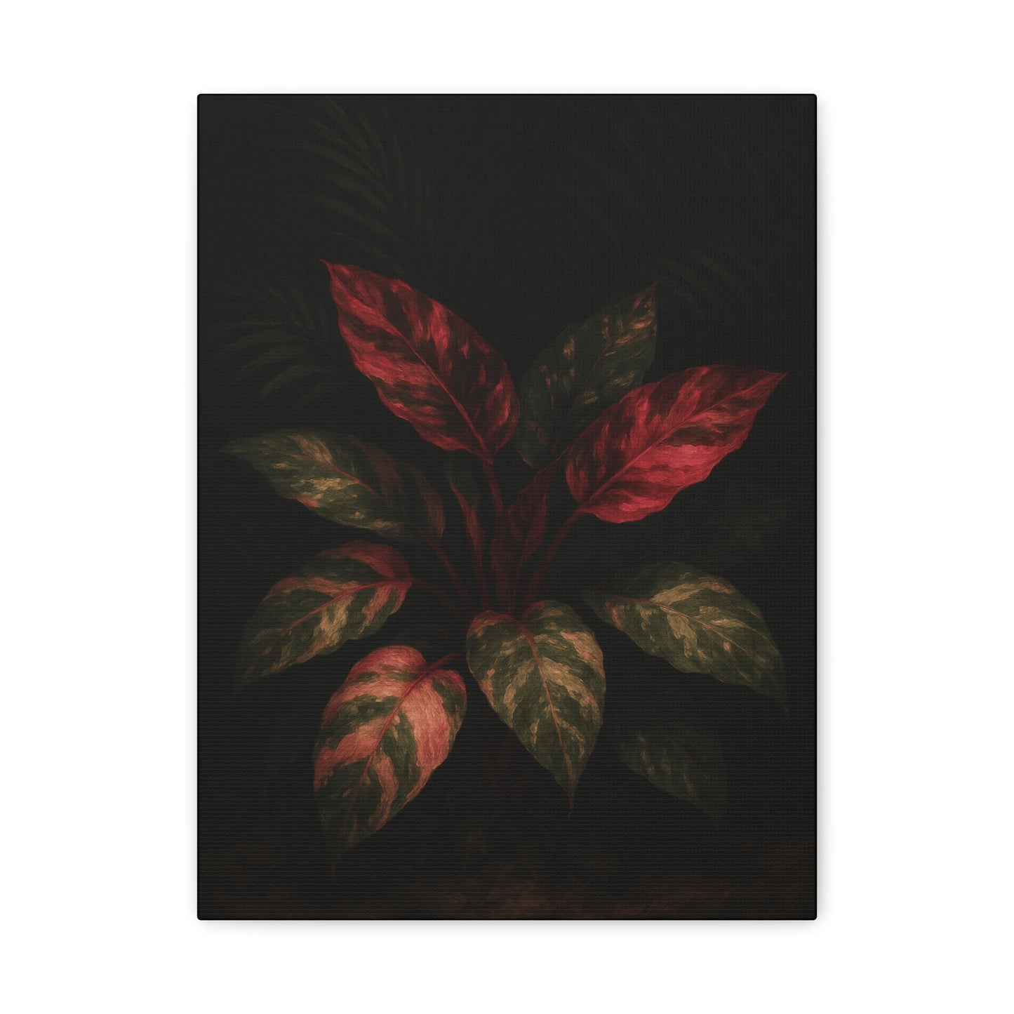 Philodendron Pink Princess Canvas Wall Art – Rare Aroid Botanical Print, Pink Variegated Foliage Artwork, Exotic Plant Lover Home Décor