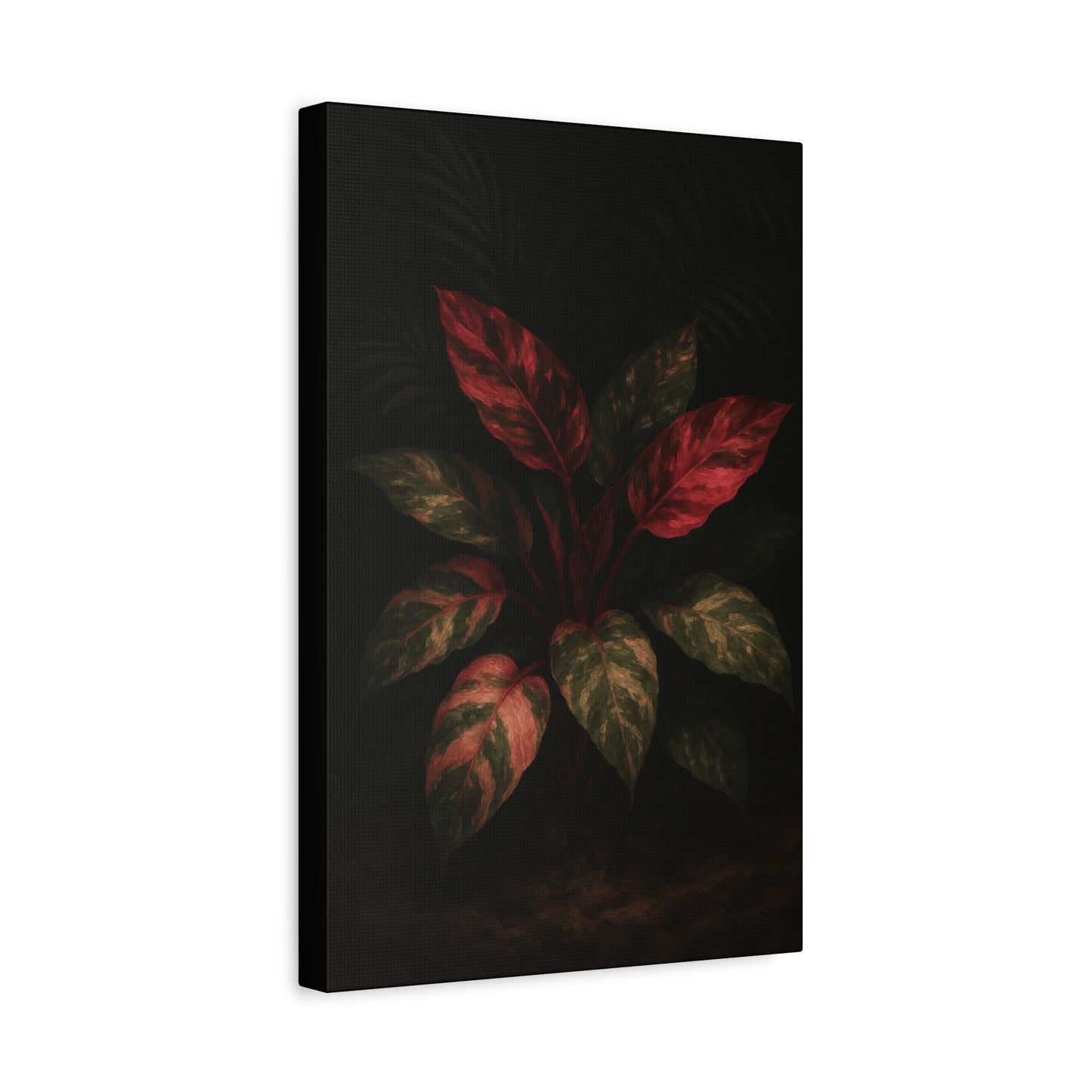 Philodendron Pink Princess Canvas Wall Art – Rare Aroid Botanical Print, Pink Variegated Foliage Artwork, Exotic Plant Lover Home Décor