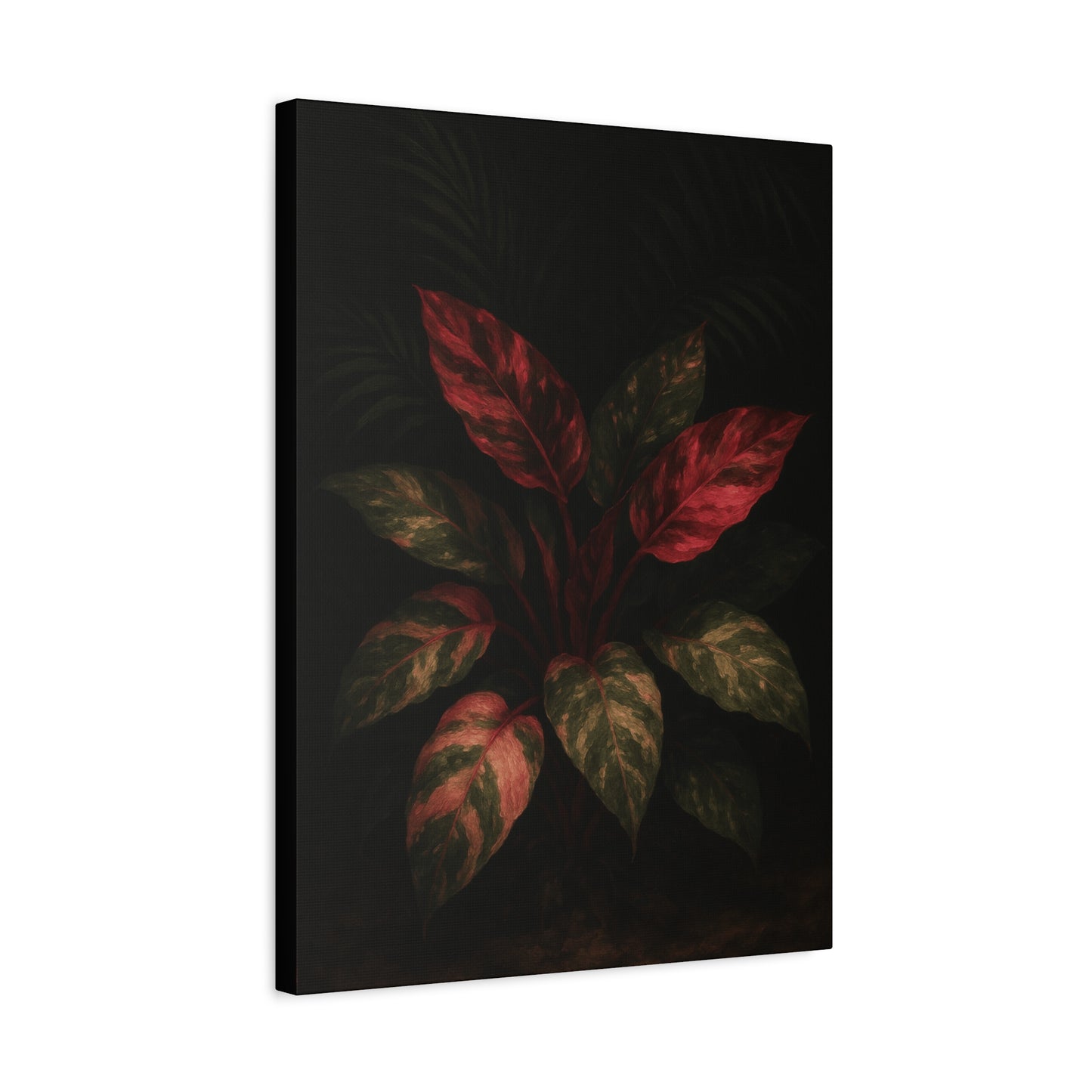 Philodendron Pink Princess Canvas Wall Art – Rare Aroid Botanical Print, Pink Variegated Foliage Artwork, Exotic Plant Lover Home Décor